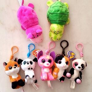 BEANIE BOOS 3" Clips (rare Retired) Lot of 5 + plus 2 FlipZees.